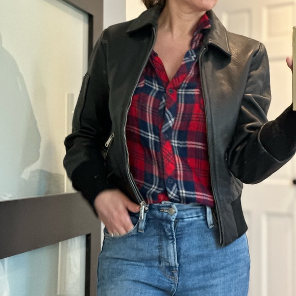 Paul and Joe for Target black leather bomber jacket size Small - Picture 2 of 16